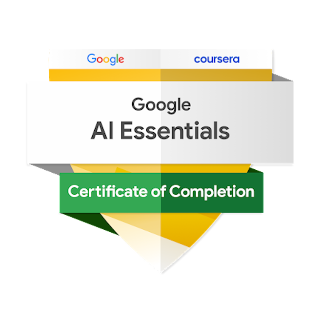 Google AI Essentials Badge, Gary Sargent, 127 Media